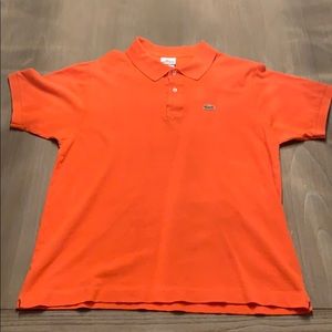 Lacoste orange polo size 6 (xl)